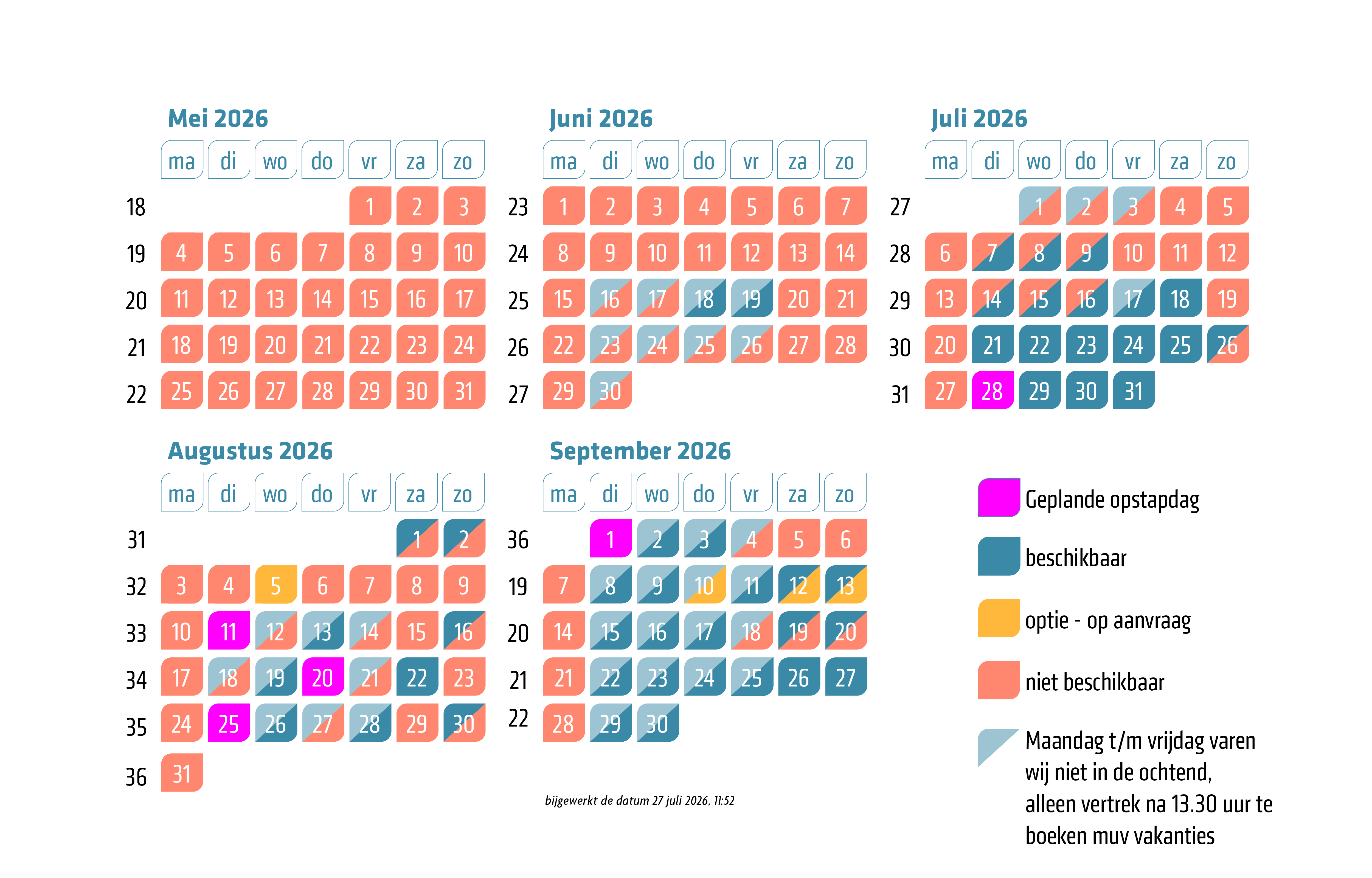 Kalender 2026 boot